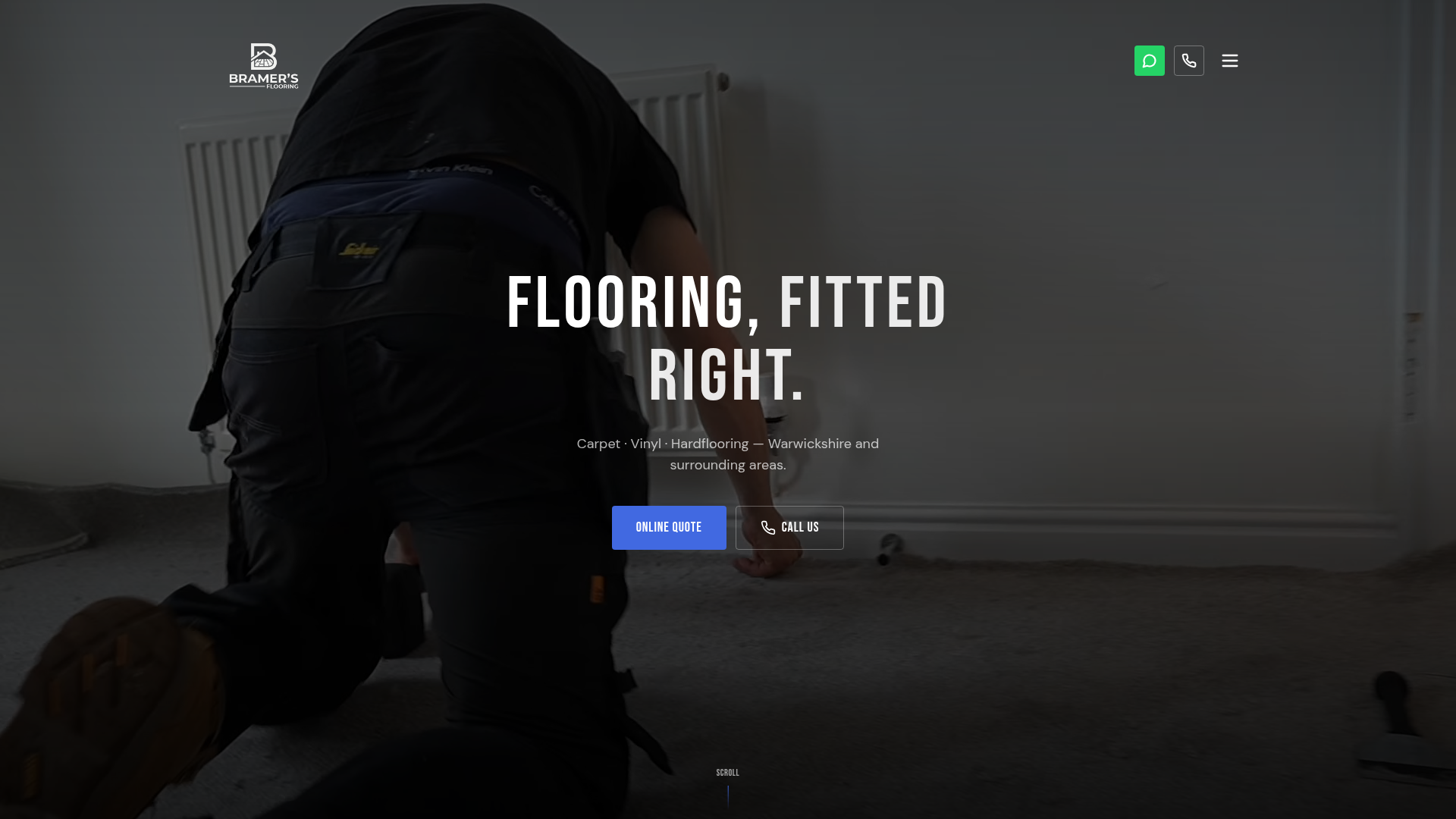 Custom responsive website design portfolio by Daniel Wright - bramersflooring.co.uk - Carpet, vinyl & hardflooring specialists in Warwickshire